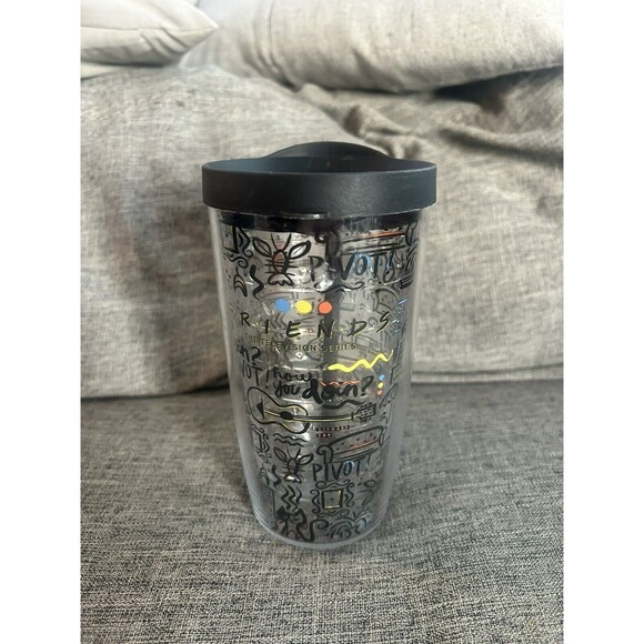 Tervis Tumbler Friends 16 oz  Cup with Black Lid All Over Design - Picture 1 of 6
